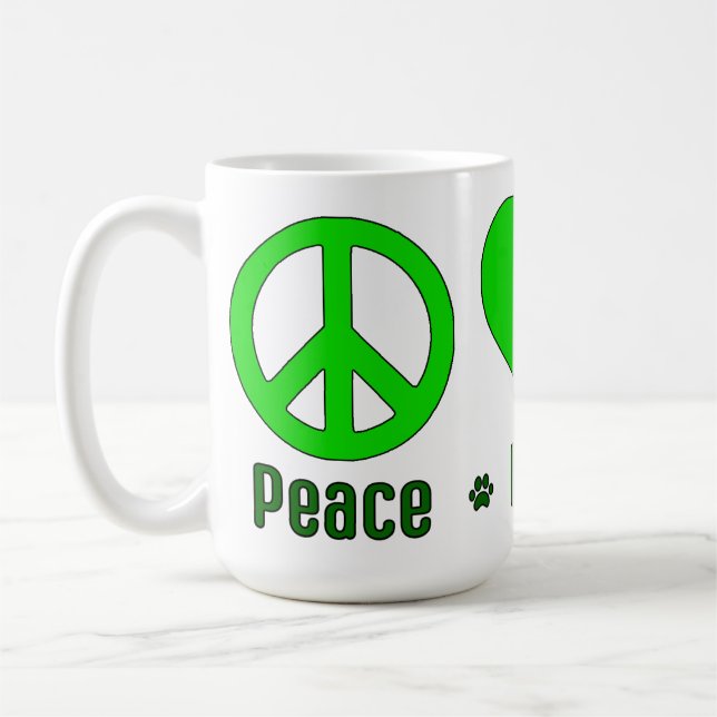 Taza De Café Green Peace Love BBG Mug (Izquierda)