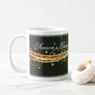 Taza De Café Green Red Bow Merry Christmas Mug