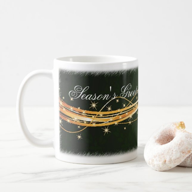 Taza De Café Green Red Bow Merry Christmas Mug (Con donut)
