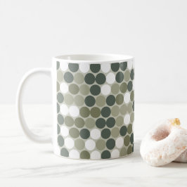 Taza De Café Green retro dots