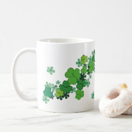 Taza De Café Green Shamrock and Daisies Mug