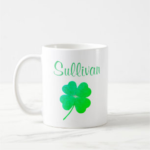 Taza De Café Green Shamrock St Patricks Day 4Sean (nombre) Mug