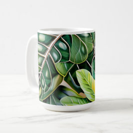 Taza De Café Green Tropical Leaves Housewarming Gift