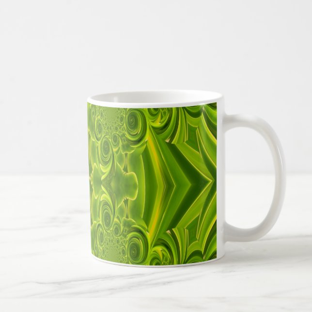 Taza De Café Green Vibrant Swirl Mug (Derecha)