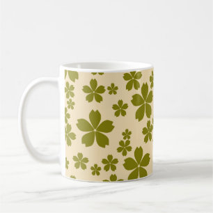 Taza De Café Green Y2K Wildflower Negrita Cocina de primavera r