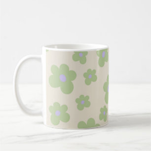 Taza De Café Green Y2K Wildflower Negrita Cocina de primavera r