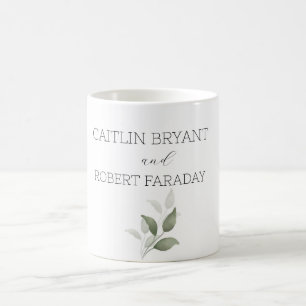 Taza De Café Greenery Boda moderno