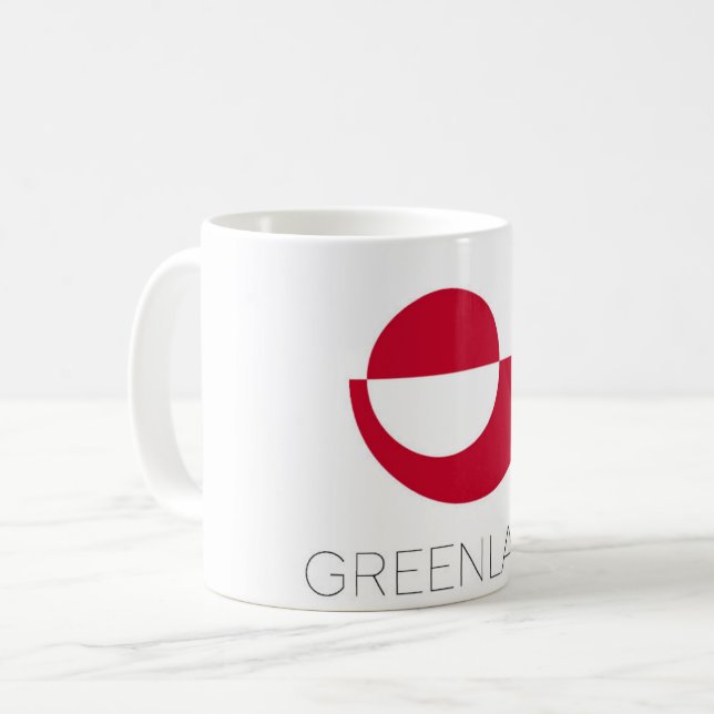 Taza De Café Greenland Flag Coffee Mug (Anverso izquierdo)