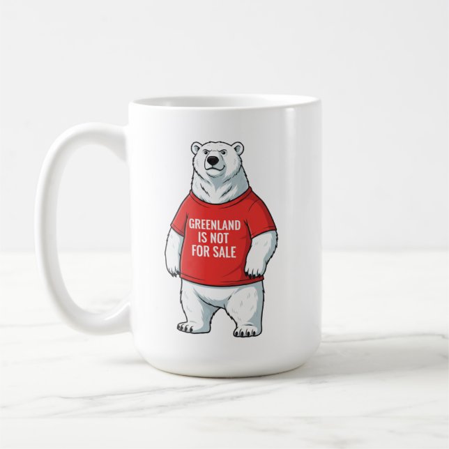 Taza De Café Greenland Is Not For Sale Polar Bear  (Izquierda)