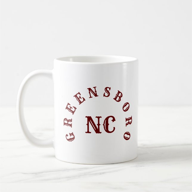 Taza De Café Greensboro, tazón de café de Carolina del Norte (Izquierda)