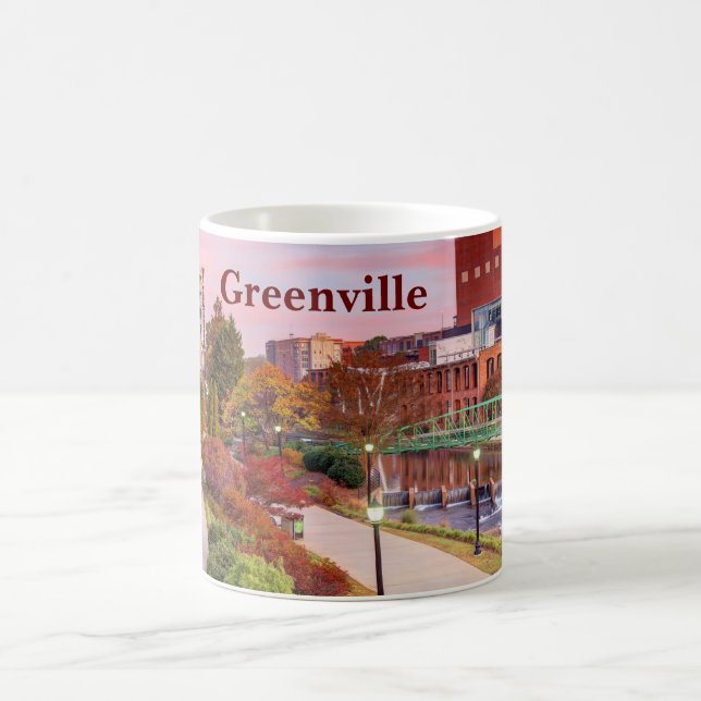 Taza De Café Greenville, Carolina del Sur, otoño del atardecer, (Centro)