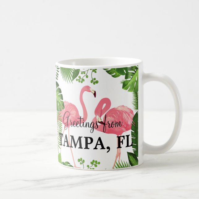 Taza De Café Greetings from Tampa, Florida (Derecha)