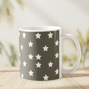 Taza De Café Grey Mug with White Stars