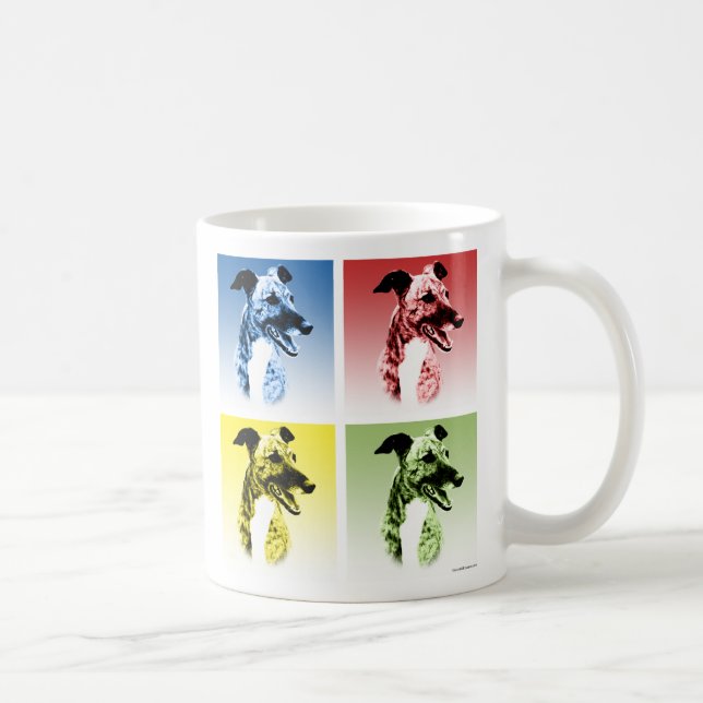 Taza De Café Greyhound (Brindle) Pop Art (Derecha)