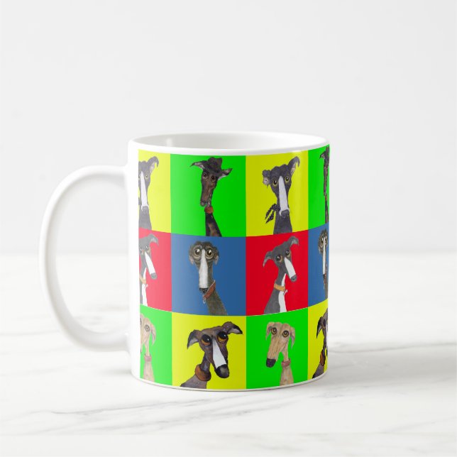 TAZA DE CAFÉ GREYHOUND COLLAGE (Izquierda)