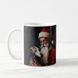 Taza De Café Greyhound Con Navidades Festividades De Santa Clau