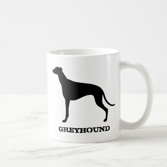 Taza De Café Greyhound Dog Rama Personalizado de silueta (Derecha)