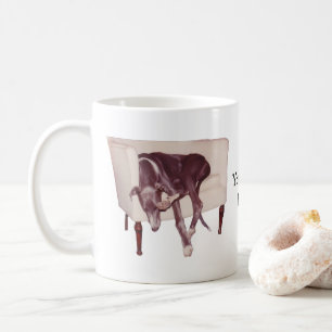 Taza De Café Greyhound Dormiendo En La Silla Cute Personalizado