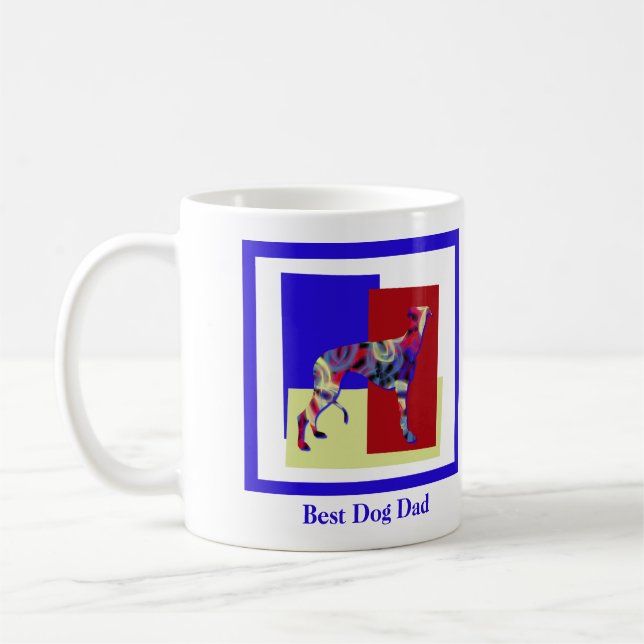 Taza De Café Greyhound Lurcher Dog Silhouette TRBY Fathers Day (Izquierda)
