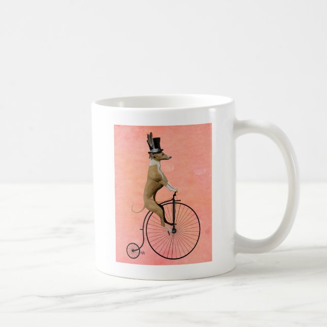 Taza De Café Greyhound sobre Black Penny Farthing (Derecha)