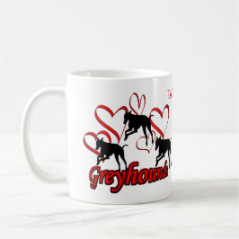 Taza De Café Greyhounds Hearts Dog Lover Personalizado