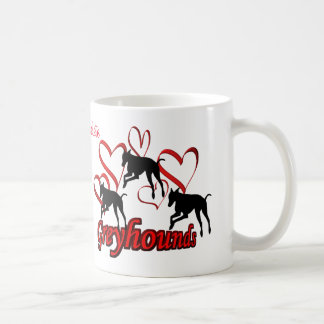Taza De Café Greyhounds Hearts Dog Lover Personalizado