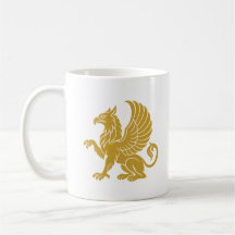 Grifo de Abdera Emblema Dorado Griego Antiguo