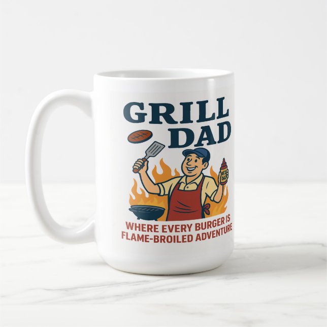 Taza De Café Grill Dad - Aventura De Brote De Llamas (Izquierda)