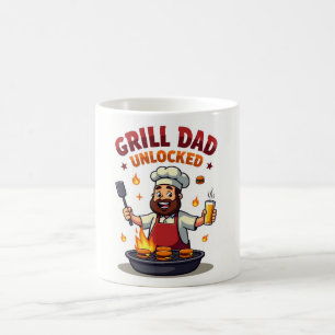 Taza De Café Grill Dad Unlocked - Funny BBQ Chef Dad Design"