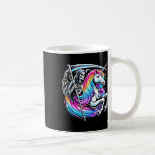 Taza De Café Grim Reaper Riding Unicorn Funny Pastel Gótico Obt
