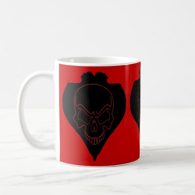 Taza De Café Grim Skull Y Dos Chicas (Izquierda)