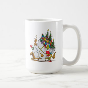 Taza De Café Grinch Clásico   Grinch y Max con Trineo