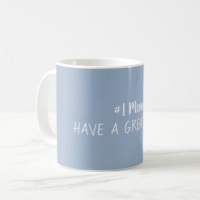 Taza De Café Gris azul de pizarra para mamá #1 (Anverso izquierdo)