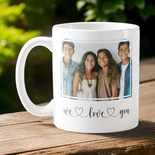 Taza De Café Gris/Azul - Te amamos - Foto del Día del Padre