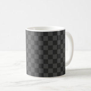 Taza De Café Gris Checkerboard