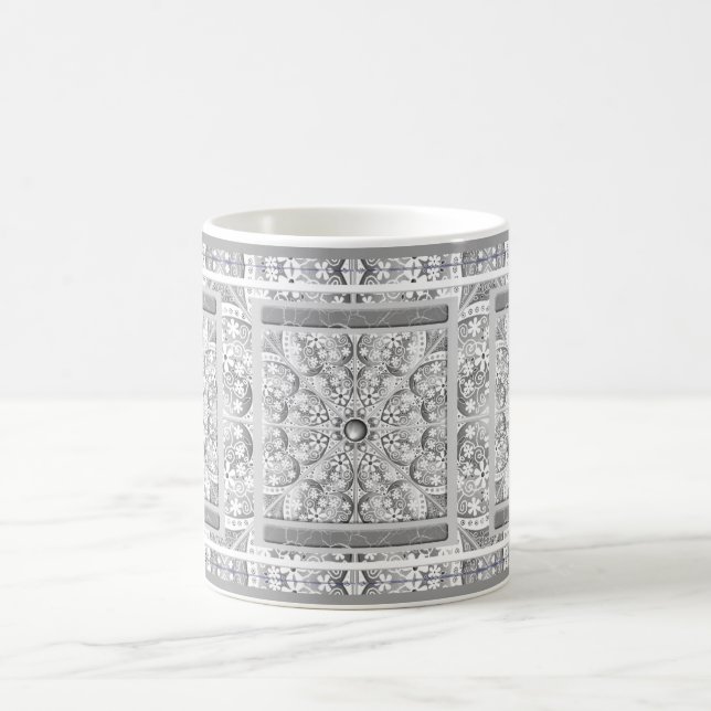Taza De Café Gris de encaje cerámico (Centro)