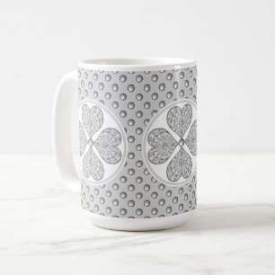 Taza De Café Gris de encaje cerámico