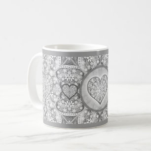 Taza De Café Gris de encaje cerámico