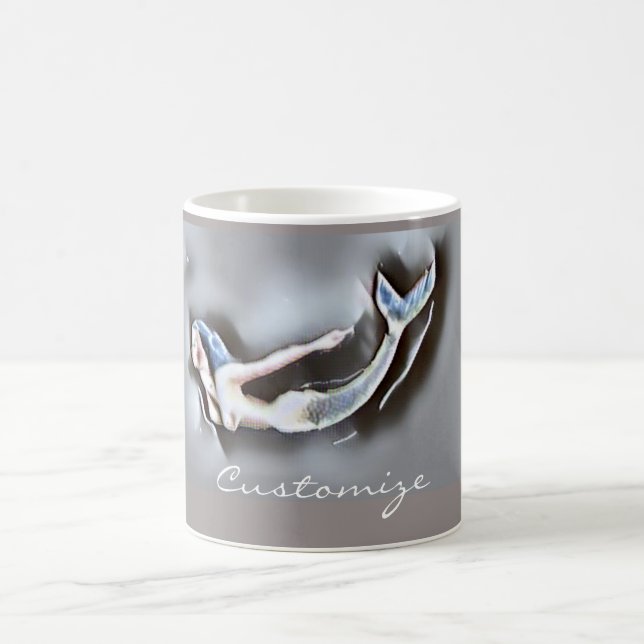 Taza De Café Gris de la sirena de baño Thunder_Cove (Centro)
