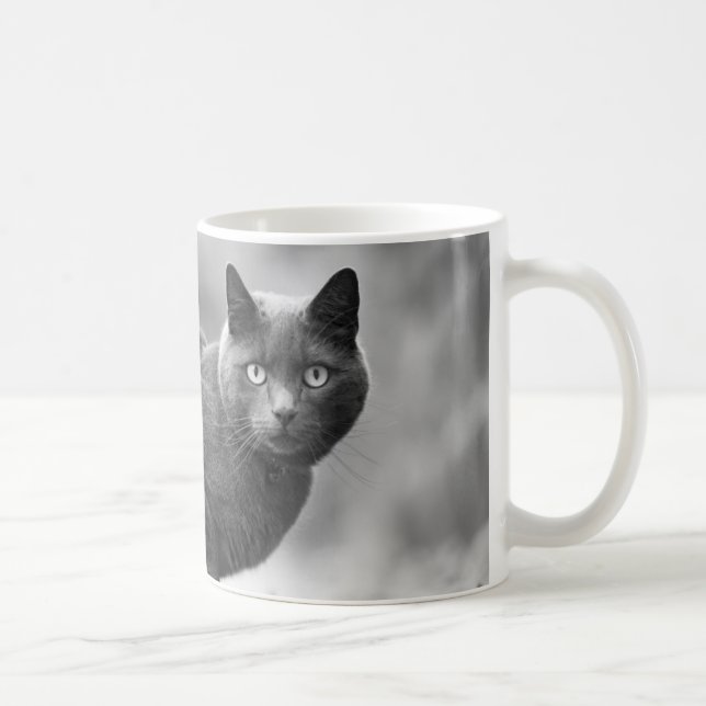 Taza de café gris del gato (Derecha)