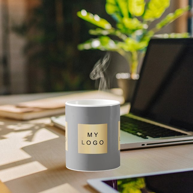 Taza De Café Gris del logotipo de negocios (Subido por el creador)