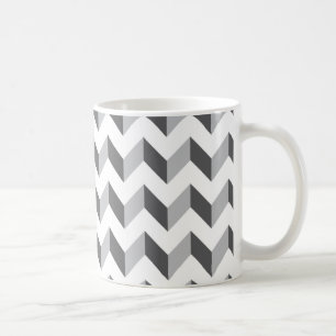 Taza De Café Gris del zigzag de Chevron