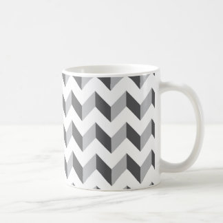 Taza De Café Gris del zigzag de Chevron