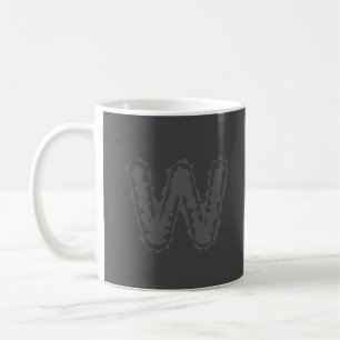 Taza De Café Gris monograma espeluznante sobre gris