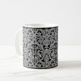 Taza De Café Gris y Crowne Damask Coffee Mug