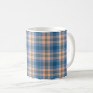 Taza De Café Gris Y Engranaje Azules De Color Beige Pintado A M