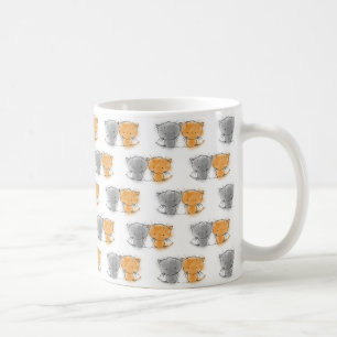Taza De Café Gris y Naranja de gatitos deliciosos