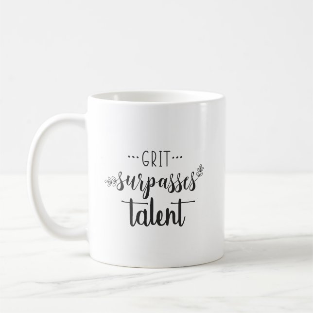 Taza De Café Grit vs Talento - Motivación del Gimnasio del Éxit (Izquierda)