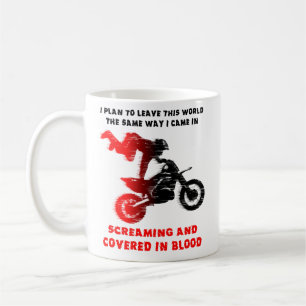 Taza De Café Gritando moto de suciedad en la bicicleta motocros