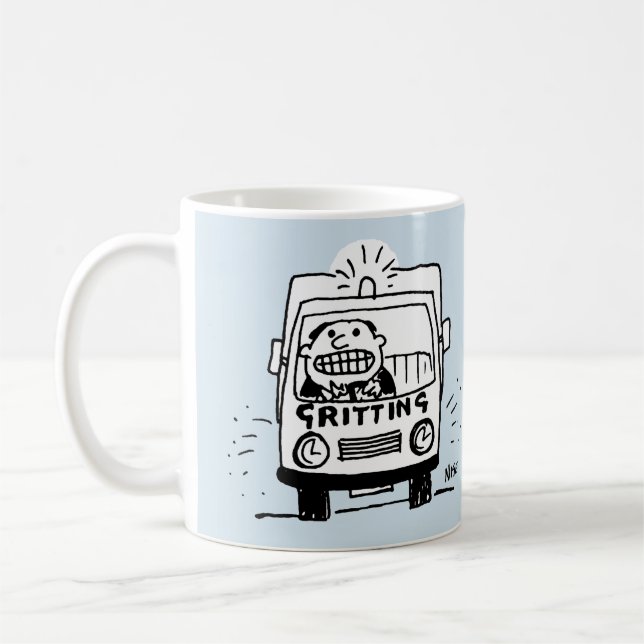 Taza De Café Gritting Truck tiene un chofer agarrando sus dient (Izquierda)